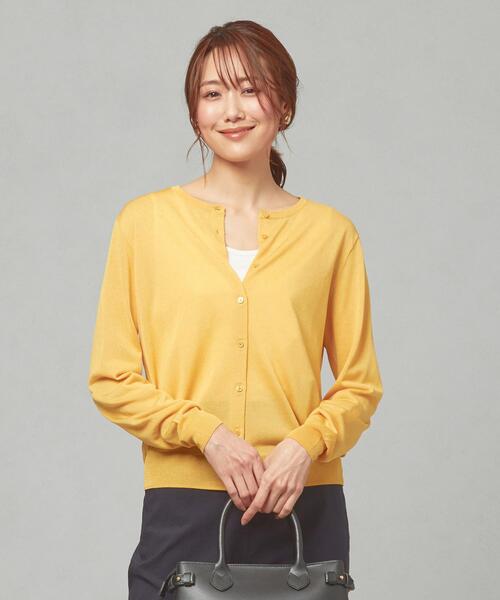 closet story（クローゼットストーリー）の「＜closet story＞□セッショクレイカン CRW カーディガン -手洗い可能-（カーディガン/ボレロ・レディース・ホワイト/ブラック/イエロー・FREE）」の3枚目の写真