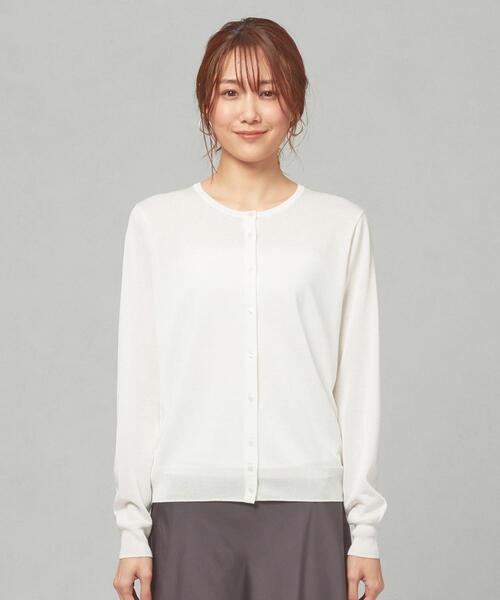 closet story（クローゼットストーリー）の「＜closet story＞□セッショクレイカン CRW カーディガン -手洗い可能-（カーディガン/ボレロ・レディース・ホワイト/ブラック/イエロー・FREE）」の7枚目の写真