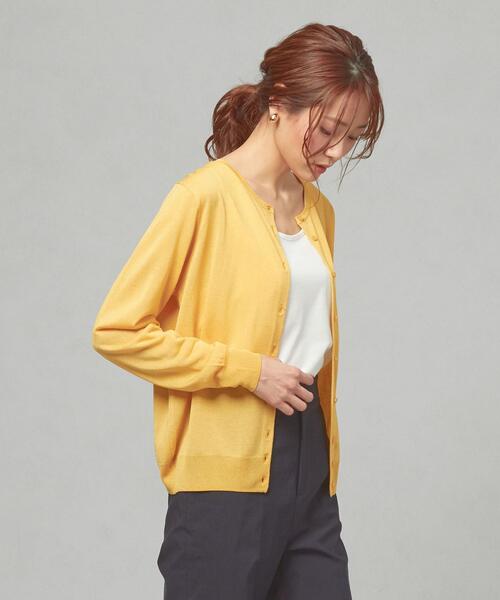 closet story（クローゼットストーリー）の「＜closet story＞□セッショクレイカン CRW カーディガン -手洗い可能-（カーディガン/ボレロ・レディース・ホワイト/ブラック/イエロー・FREE）」の14枚目の写真