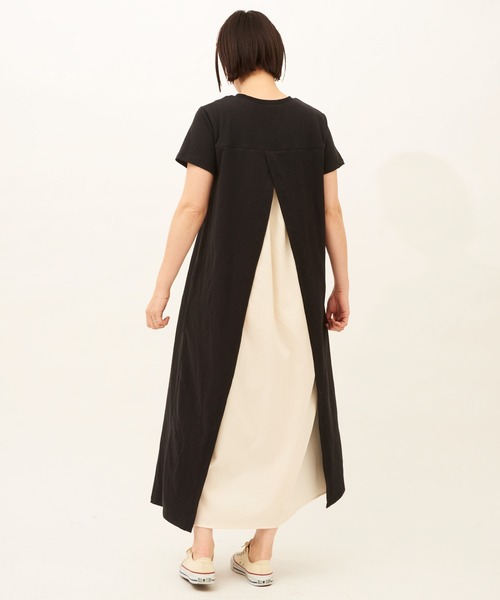 RUGGEDWORKS（ラゲッドワークス）の「【親子・姉妹お揃い】うしろ別布切替えカットワンピース（ワンピース・レディース・ブラック・FREE）」の2枚目の写真