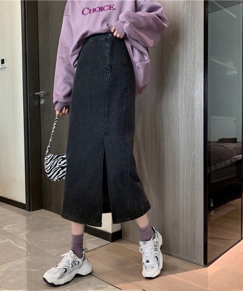 aimoha(アイモハ)の「スリットデニムスカート(デニムスカート・レディース・ブルー/ブラック/ネイビー/ブルー系その他・SMALL/MEDIUM/LARGE)」の19枚目の写真