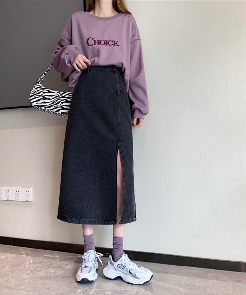 aimoha(アイモハ)の「スリットデニムスカート(デニムスカート・レディース・ブルー/ブラック/ネイビー/ブルー系その他・SMALL/MEDIUM/LARGE)」の17枚目の写真