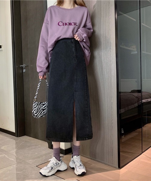 aimoha(アイモハ)の「スリットデニムスカート(デニムスカート・レディース・ブルー/ブラック/ネイビー/ブルー系その他・SMALL/MEDIUM/LARGE)」の16枚目の写真