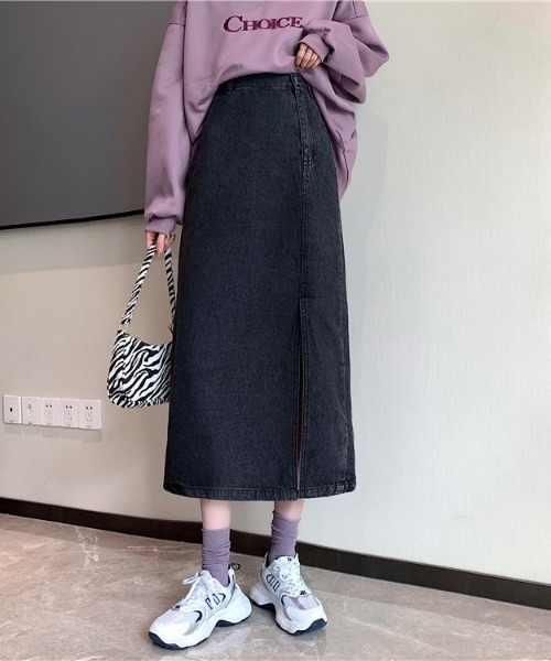 aimoha(アイモハ)の「スリットデニムスカート(デニムスカート・レディース・ブルー/ブラック/ネイビー/ブルー系その他・SMALL/MEDIUM/LARGE)」の15枚目の写真