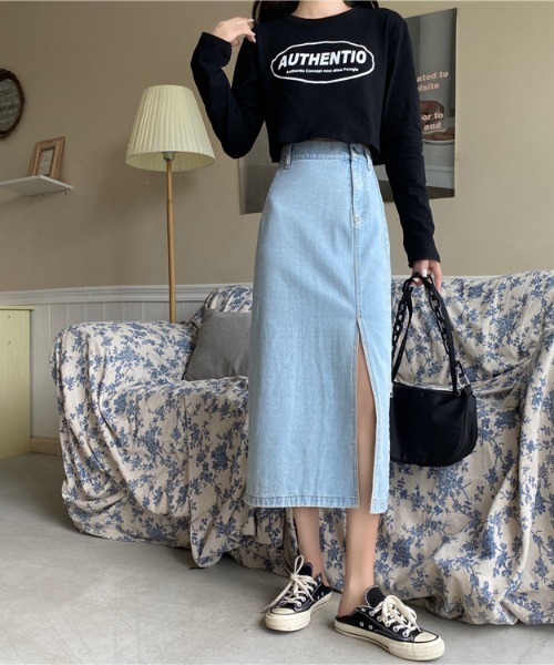 aimoha(アイモハ)の「スリットデニムスカート(デニムスカート・レディース・ブルー/ブラック/ネイビー/ブルー系その他・SMALL/MEDIUM/LARGE)」の22枚目の写真