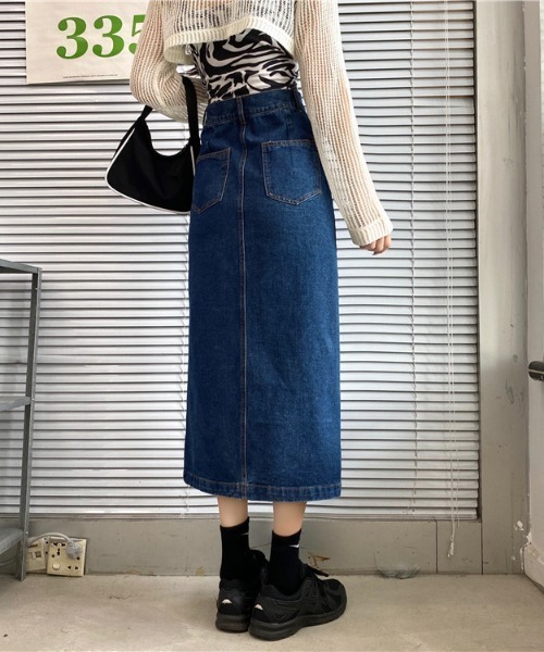 aimoha(アイモハ)の「スリットデニムスカート(デニムスカート・レディース・ブルー/ブラック/ネイビー/ブルー系その他・SMALL/MEDIUM/LARGE)」の14枚目の写真