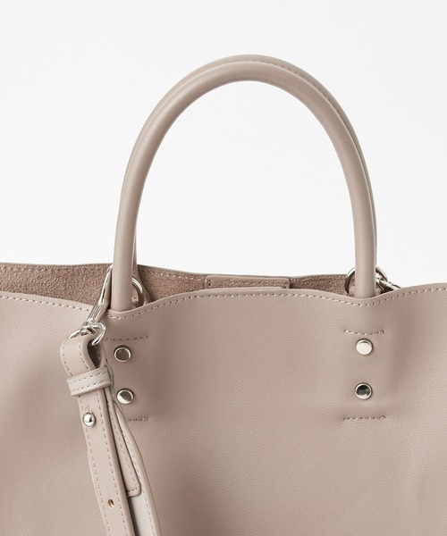 RIVE DROITE（リヴドロワ）の「A4サイズが余裕で入る　A4配色ソフトトート（トートバッグ・レディース・グレー系その他/ライトベージュ・FREE）」の14枚目の写真