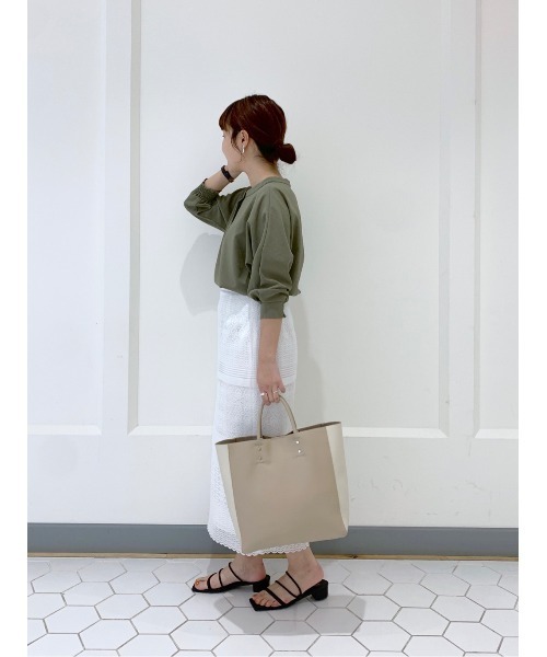 RIVE DROITE（リヴドロワ）の「A4サイズが余裕で入る　A4配色ソフトトート（トートバッグ・レディース・グレー系その他/ライトベージュ・FREE）」の22枚目の写真