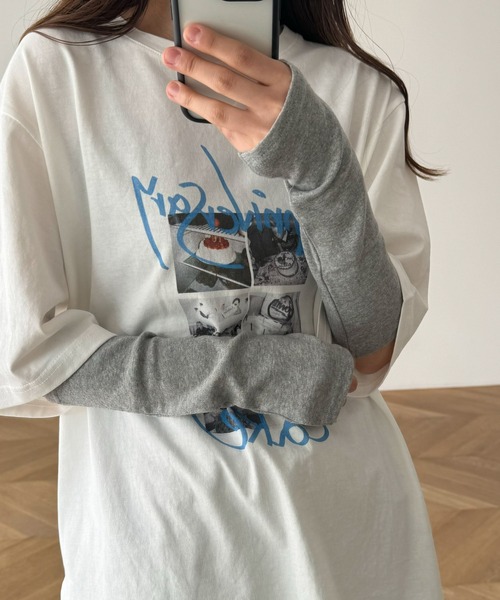 CANAL JEAN（キャナルジーン）の「harmonie -OrganicCotton-　フライスショート丈アームカバー（アームカバー・レディース・チャコールグレー/ブラック/グレー/オートミール・ONE SIZE）」の6枚目の写真