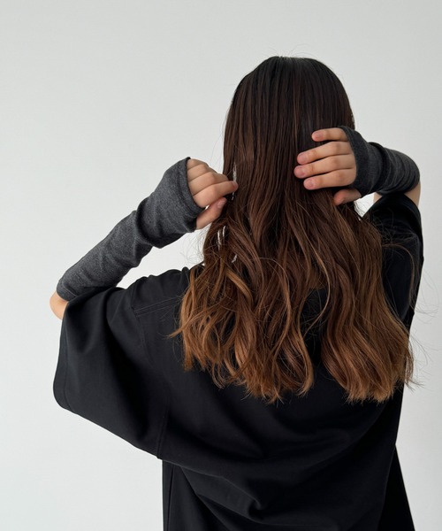 CANAL JEAN（キャナルジーン）の「harmonie -OrganicCotton-　フライスショート丈アームカバー（アームカバー・レディース・チャコールグレー/ブラック/グレー/オートミール・ONE SIZE）」の7枚目の写真