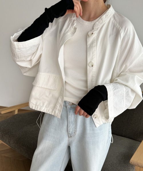 CANAL JEAN（キャナルジーン）の「harmonie -OrganicCotton-　フライスショート丈アームカバー（アームカバー・レディース・チャコールグレー/ブラック/グレー/オートミール・ONE SIZE）」の9枚目の写真