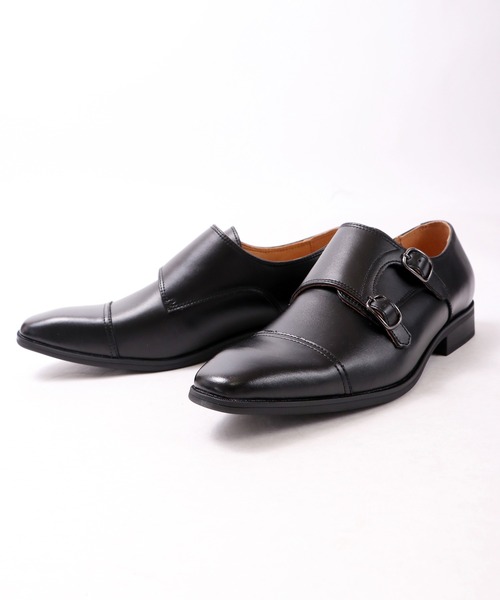 FUNALIVE(ファンアライブ)の「【H.O.WALK】MONK STRAP SHOES ローヒールモンクストラップシューズ(ドレスシューズ・メンズ・ブラック/ブラウン・26.5/27/28/26/25.5/25)」の2枚目の写真