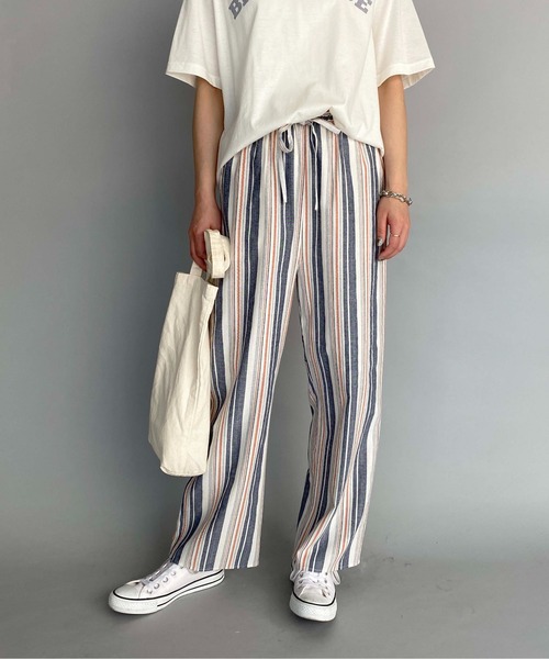 PICCIN(ピッチン)の「マルチストライプパンツ(その他パンツ・レディース・ネイビー/オレンジ・M)」の2枚目の写真