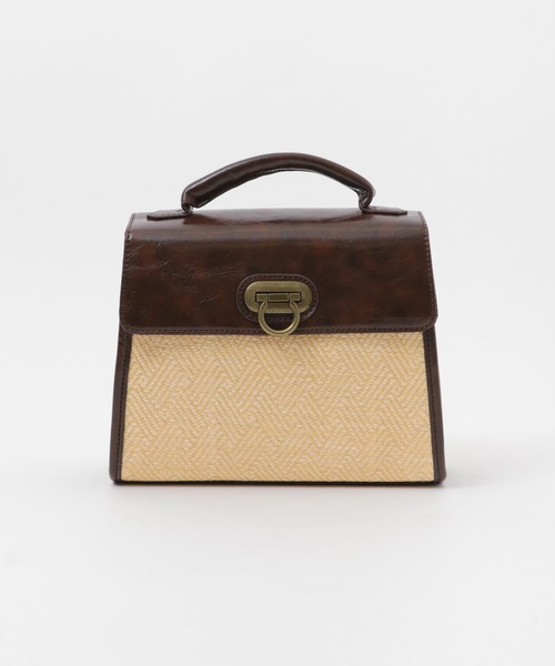 SENSE OF PLACE by URBAN RESEARCH（センスオブプレイスバイアーバンリサーチ）の「雑材コンビフラップショルダーバック（ショルダーバッグ・レディース・ブラウン/ブラック・ONE）」の6枚目の写真