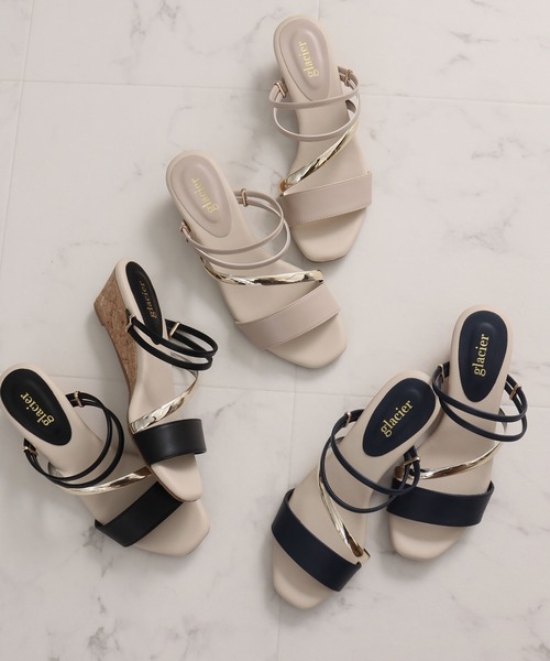 Honeys(ハニーズ)の「2Wayウエッジサンダル(サンダル・レディース・ブラック/ベージュ/ネイビー・S/M/L)」の12枚目の写真