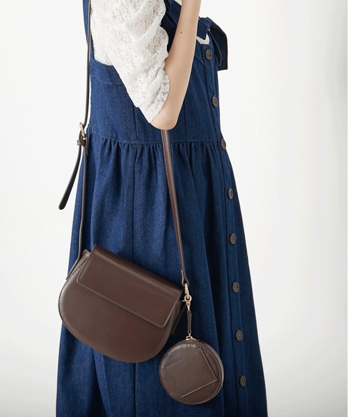 OLIVE des OLIVE（オリーブデオリーブ）の「サークルポーチ付ショルダー（ショルダーバッグ・レディース・オフホワイト/イエロー/ベージュ/ダークブラウン・FREE）」の10枚目の写真