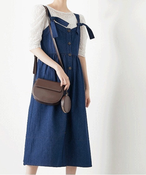 OLIVE des OLIVE（オリーブデオリーブ）の「サークルポーチ付ショルダー（ショルダーバッグ・レディース・オフホワイト/イエロー/ベージュ/ダークブラウン・FREE）」の11枚目の写真