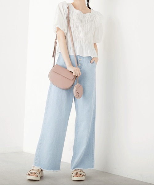 OLIVE des OLIVE（オリーブデオリーブ）の「サークルポーチ付ショルダー（ショルダーバッグ・レディース・オフホワイト/イエロー/ベージュ/ダークブラウン・FREE）」の14枚目の写真