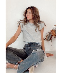 ALEXIA STAM | Sleeveless Power Shoulder Top/スリーブレスパワーショルダートップ(Tシャツ/カットソー)