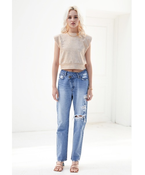 ALEXIA STAM（アリシアスタン）の「Sleeveless Power Shoulder Top/スリーブレスパワーショルダートップ（Tシャツ/カットソー・レディース・ホワイト系/ベージュ/グレー・FREE）」の13枚目の写真