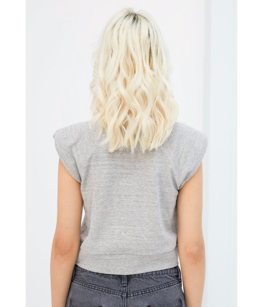 ALEXIA STAM（アリシアスタン）の「Sleeveless Power Shoulder Top/スリーブレスパワーショルダートップ（Tシャツ/カットソー・レディース・ホワイト系/ベージュ/グレー・FREE）」の12枚目の写真