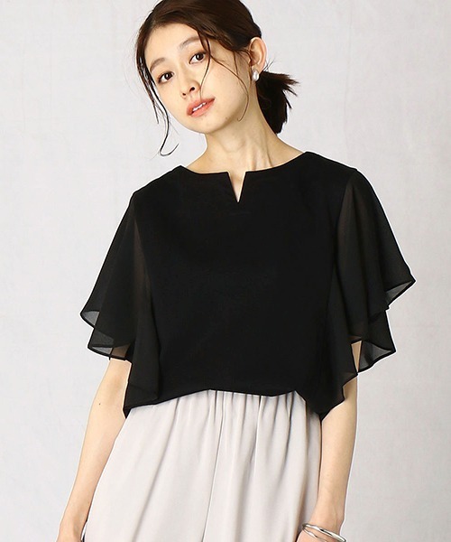 Comme　Ca　Mature（コムサマチュア）の「フリルカットソー（Tシャツ/カットソー・レディース・ホワイト/ブラック/カーキ・MEDIUM/LARGE）」の3枚目の写真