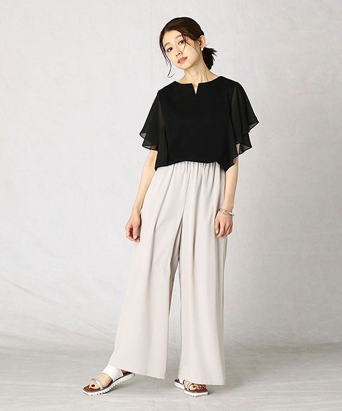 Comme　Ca　Mature（コムサマチュア）の「フリルカットソー（Tシャツ/カットソー・レディース・ホワイト/ブラック/カーキ・MEDIUM/LARGE）」の6枚目の写真