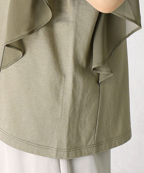 Comme　Ca　Mature（コムサマチュア）の「フリルカットソー（Tシャツ/カットソー・レディース・ホワイト/ブラック/カーキ・MEDIUM/LARGE）」の12枚目の写真