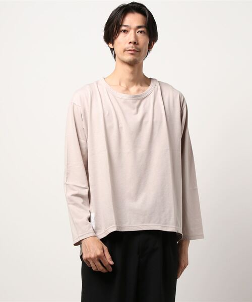 rovtski(ロフトスキー)の「CLASSIC ROV リネンコットン 麻の質感が心地よい裾ラウンドワイドネックLS(Tシャツ/カットソー・メンズ・ネイビー/オフホワイト/サックスブルー/ベージュ系その他/ライトグレー・FREE)」の1枚目の写真
