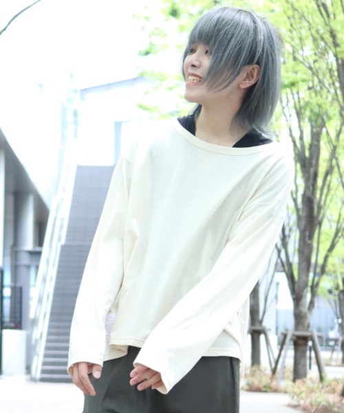 rovtski(ロフトスキー)の「CLASSIC ROV リネンコットン 麻の質感が心地よい裾ラウンドワイドネックLS(Tシャツ/カットソー・メンズ・ネイビー/オフホワイト/サックスブルー/ベージュ系その他/ライトグレー・FREE)」の3枚目の写真