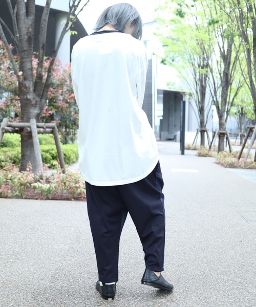 rovtski(ロフトスキー)の「CLASSIC ROV リネンコットン 麻の質感が心地よい裾ラウンドワイドネックLS(Tシャツ/カットソー・メンズ・ネイビー/オフホワイト/サックスブルー/ベージュ系その他/ライトグレー・FREE)」の8枚目の写真