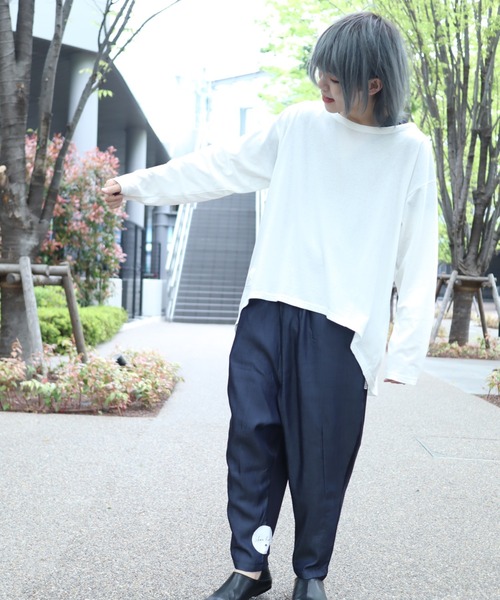 rovtski(ロフトスキー)の「CLASSIC ROV リネンコットン 麻の質感が心地よい裾ラウンドワイドネックLS(Tシャツ/カットソー・メンズ・ネイビー/オフホワイト/サックスブルー/ベージュ系その他/ライトグレー・FREE)」の9枚目の写真