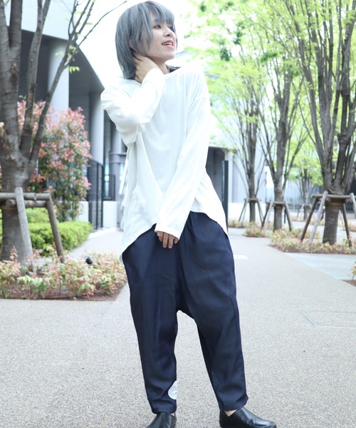 rovtski(ロフトスキー)の「CLASSIC ROV リネンコットン 麻の質感が心地よい裾ラウンドワイドネックLS(Tシャツ/カットソー・メンズ・ネイビー/オフホワイト/サックスブルー/ベージュ系その他/ライトグレー・FREE)」の6枚目の写真
