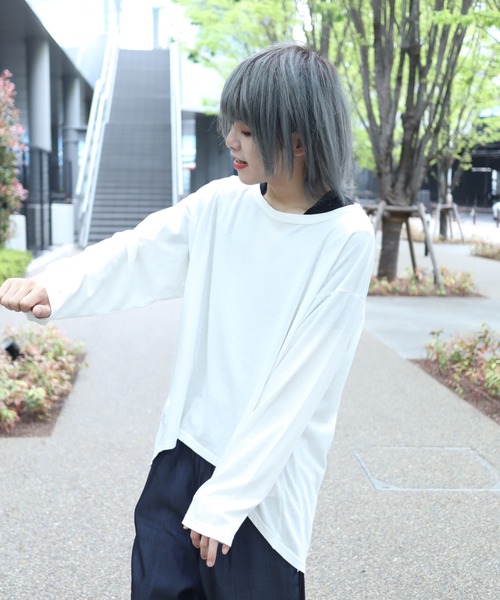 rovtski(ロフトスキー)の「CLASSIC ROV リネンコットン 麻の質感が心地よい裾ラウンドワイドネックLS(Tシャツ/カットソー・メンズ・ネイビー/オフホワイト/サックスブルー/ベージュ系その他/ライトグレー・FREE)」の11枚目の写真