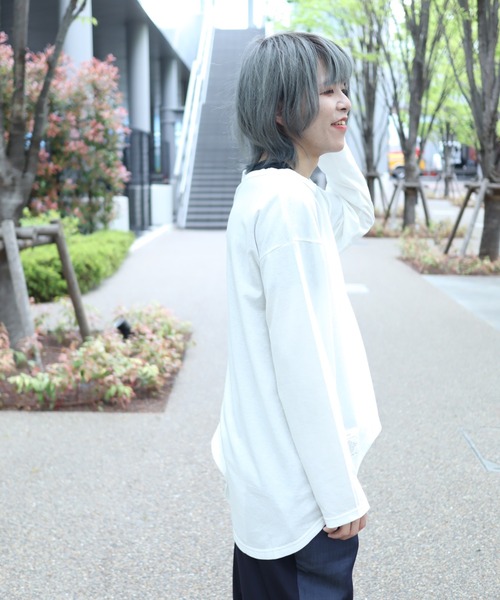 rovtski(ロフトスキー)の「CLASSIC ROV リネンコットン 麻の質感が心地よい裾ラウンドワイドネックLS(Tシャツ/カットソー・メンズ・ネイビー/オフホワイト/サックスブルー/ベージュ系その他/ライトグレー・FREE)」の13枚目の写真