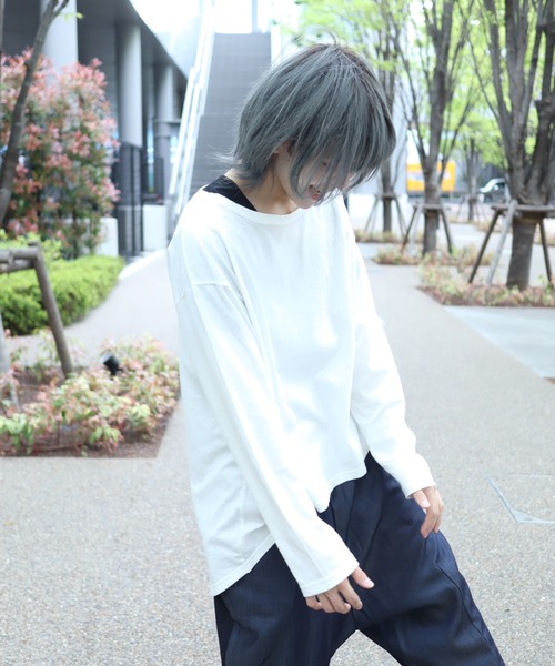 rovtski(ロフトスキー)の「CLASSIC ROV リネンコットン 麻の質感が心地よい裾ラウンドワイドネックLS(Tシャツ/カットソー・メンズ・ネイビー/オフホワイト/サックスブルー/ベージュ系その他/ライトグレー・FREE)」の14枚目の写真