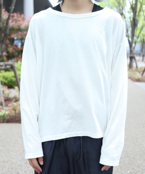 rovtski(ロフトスキー)の「CLASSIC ROV リネンコットン 麻の質感が心地よい裾ラウンドワイドネックLS(Tシャツ/カットソー・メンズ・ネイビー/オフホワイト/サックスブルー/ベージュ系その他/ライトグレー・FREE)」の15枚目の写真