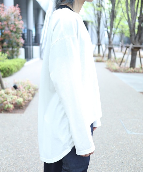 rovtski(ロフトスキー)の「CLASSIC ROV リネンコットン 麻の質感が心地よい裾ラウンドワイドネックLS(Tシャツ/カットソー・メンズ・ネイビー/オフホワイト/サックスブルー/ベージュ系その他/ライトグレー・FREE)」の16枚目の写真