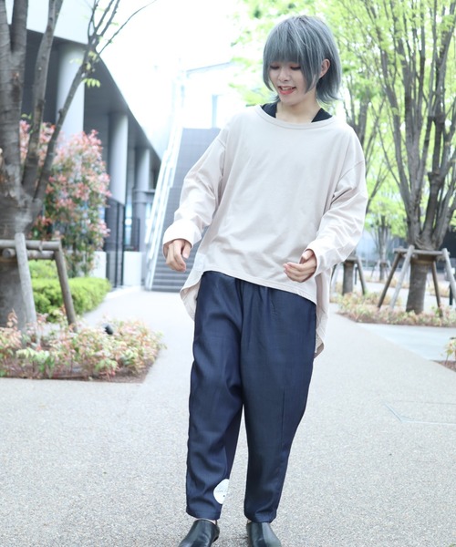 rovtski(ロフトスキー)の「CLASSIC ROV リネンコットン 麻の質感が心地よい裾ラウンドワイドネックLS(Tシャツ/カットソー・メンズ・ネイビー/オフホワイト/サックスブルー/ベージュ系その他/ライトグレー・FREE)」の20枚目の写真