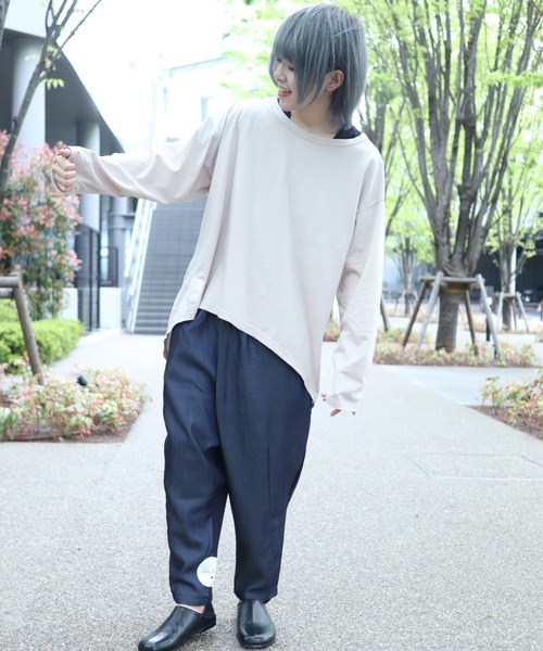 rovtski(ロフトスキー)の「CLASSIC ROV リネンコットン 麻の質感が心地よい裾ラウンドワイドネックLS(Tシャツ/カットソー・メンズ・ネイビー/オフホワイト/サックスブルー/ベージュ系その他/ライトグレー・FREE)」の21枚目の写真
