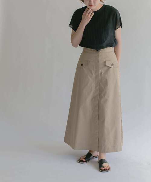 KBF(ケイビーエフ)の「フラップポケットボリュームスカート(スカート・レディース・ベージュ/アイボリー/ブラック・ONE)」の16枚目の写真