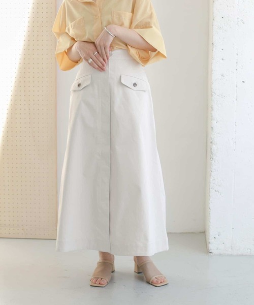 KBF(ケイビーエフ)の「フラップポケットボリュームスカート(スカート・レディース・ベージュ/アイボリー/ブラック・ONE)」の13枚目の写真