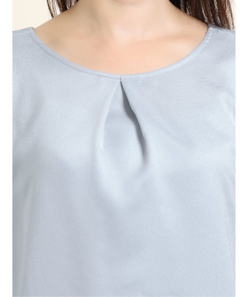 m.f.editorial（エムエフエディトリアル）の「エムエフエディトリアルレディース/m.f.editorial：Women ジョーゼット後ろフリルノースリーブプルオーバーブラウス（シャツ/ブラウス・レディース・グレー/サックスブルー/グリーン・MEDIUM/LARGE）」の12枚目の写真