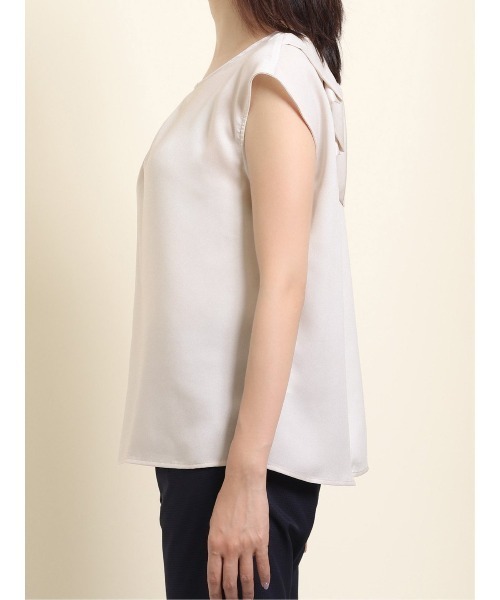 m.f.editorial（エムエフエディトリアル）の「エムエフエディトリアルレディース/m.f.editorial：Women ジョーゼット後ろフリルノースリーブプルオーバーブラウス（シャツ/ブラウス・レディース・グレー/サックスブルー/グリーン・MEDIUM/LARGE）」の13枚目の写真