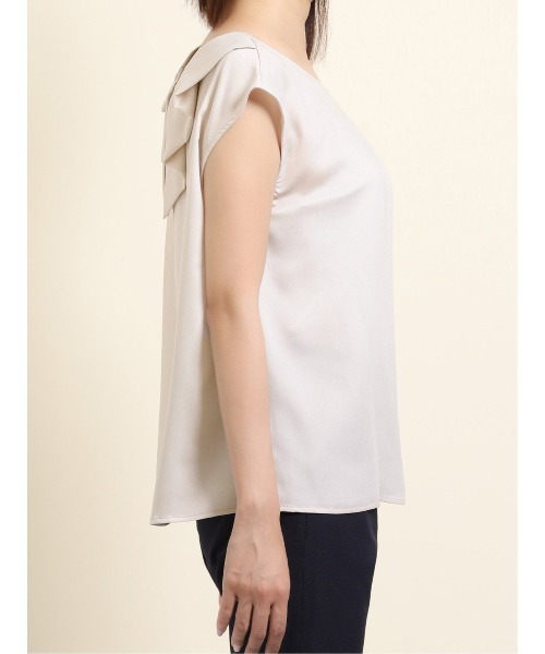 m.f.editorial（エムエフエディトリアル）の「エムエフエディトリアルレディース/m.f.editorial：Women ジョーゼット後ろフリルノースリーブプルオーバーブラウス（シャツ/ブラウス・レディース・グレー/サックスブルー/グリーン・MEDIUM/LARGE）」の15枚目の写真