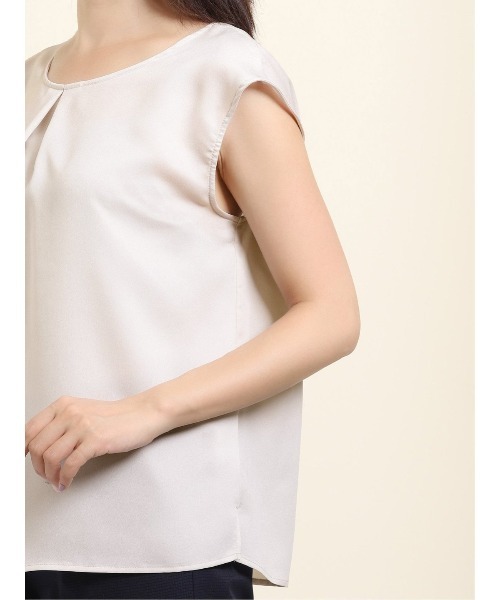 m.f.editorial（エムエフエディトリアル）の「エムエフエディトリアルレディース/m.f.editorial：Women ジョーゼット後ろフリルノースリーブプルオーバーブラウス（シャツ/ブラウス・レディース・グレー/サックスブルー/グリーン・MEDIUM/LARGE）」の17枚目の写真