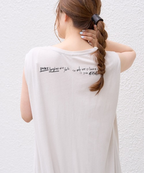 PUAL CE CIN（ピュアルセシン）の「【WEB限定】バックプリントノースリーブワンピース（チュニック・レディース・チャコール/ライトベージュ/オリーブ系/ピンク系その他・FREE）」の12枚目の写真