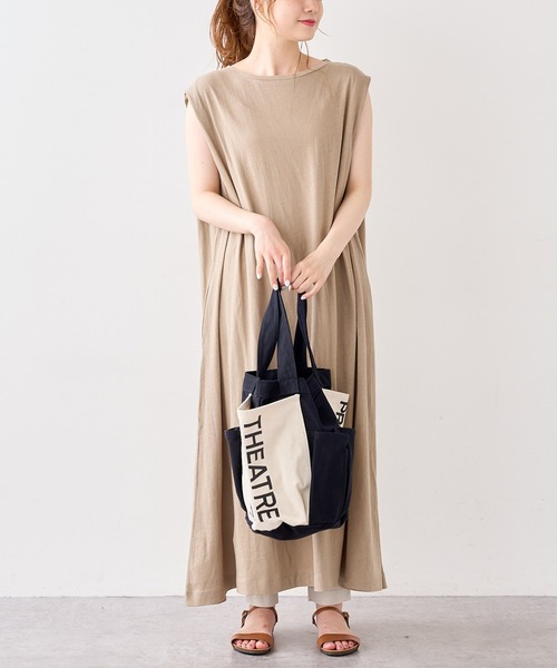 PUAL CE CIN（ピュアルセシン）の「【WEB限定】バックプリントノースリーブワンピース（チュニック・レディース・チャコール/ライトベージュ/オリーブ系/ピンク系その他・FREE）」の13枚目の写真