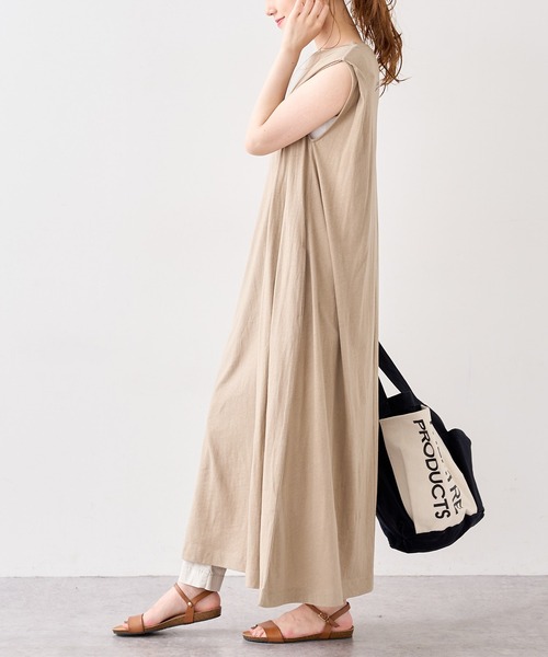 PUAL CE CIN（ピュアルセシン）の「【WEB限定】バックプリントノースリーブワンピース（チュニック・レディース・チャコール/ライトベージュ/オリーブ系/ピンク系その他・FREE）」の15枚目の写真