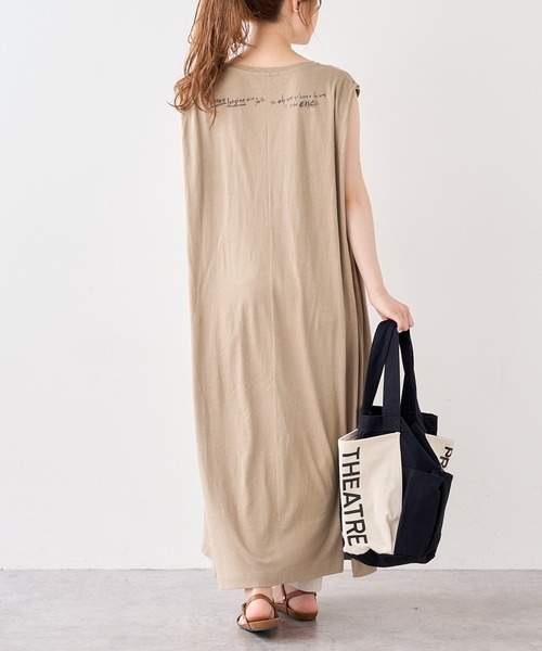 PUAL CE CIN（ピュアルセシン）の「【WEB限定】バックプリントノースリーブワンピース（チュニック・レディース・チャコール/ライトベージュ/オリーブ系/ピンク系その他・FREE）」の16枚目の写真